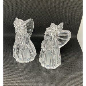 Vintage Gorham Crystal Angel Salt and Pepper Shaker Set Holiday Traditions
